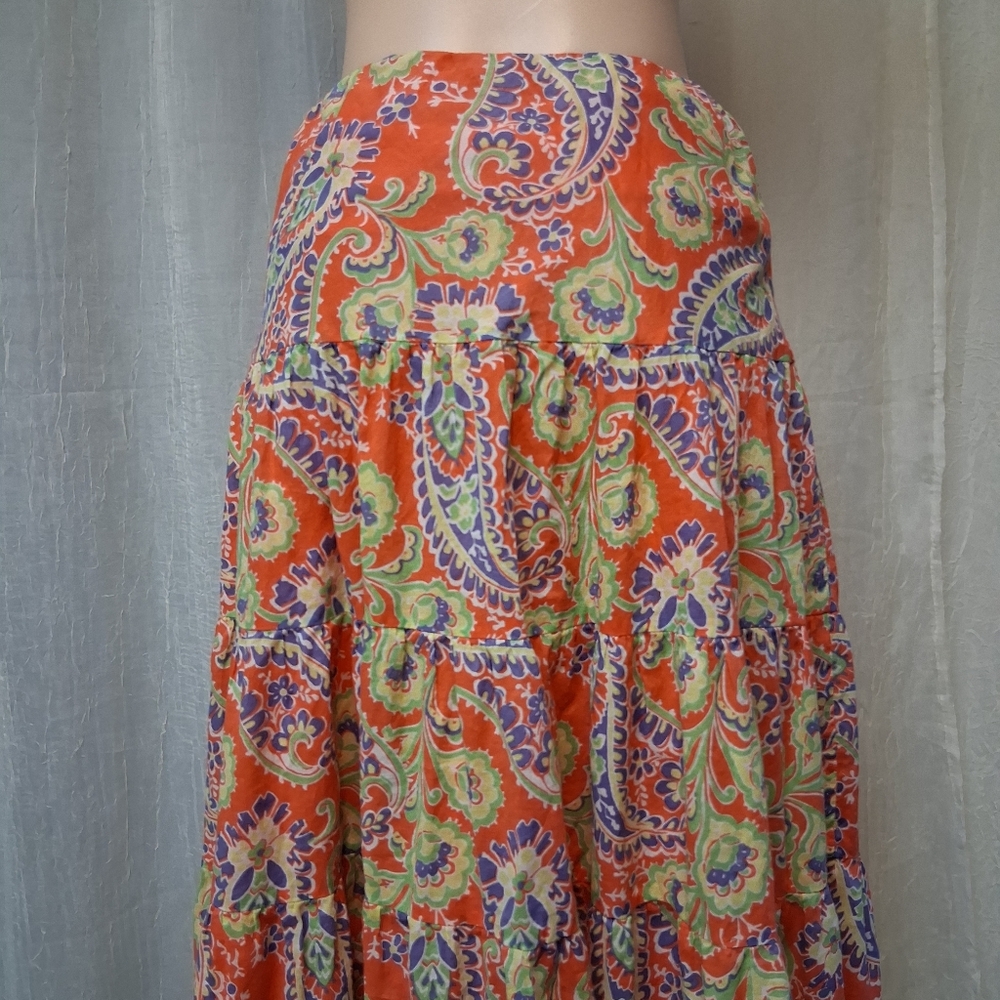 LAUREN RALPH women Size XS Paisley Print Maxi Skirt - Multicolor - Picture 4 of 13